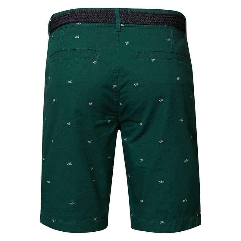Petrol Industries men's chinos  shorts with zipper and belt (M-1020-SHO503-6145-EMERALD-GREEN)