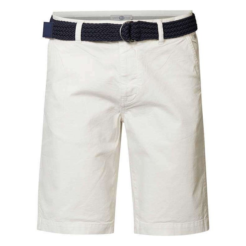 Petrol Industries men's chinos  shorts with zipper and belt (M-1020-SHO504-0000-BRIGHT-WHITE)