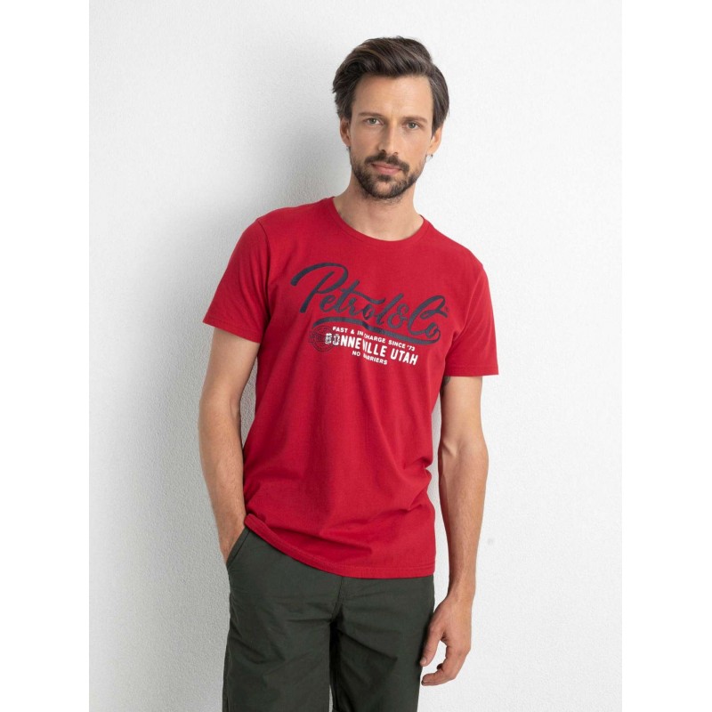 Men's T-shirt with a round neckline Petrol Industries (M-1020-TSR600-3061-FIRE-RED)