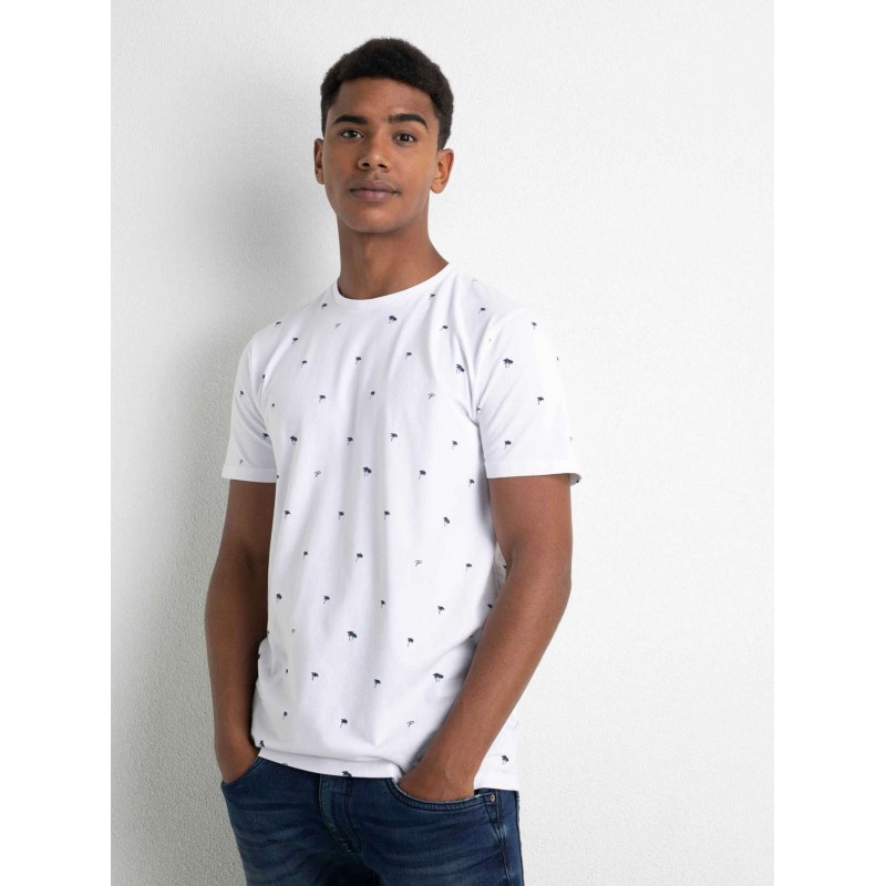 Men's fullprint T-shirt with a round neckline Petrol Industries (M-1020-TSR604-0000-BRIGHT-WHITE)
