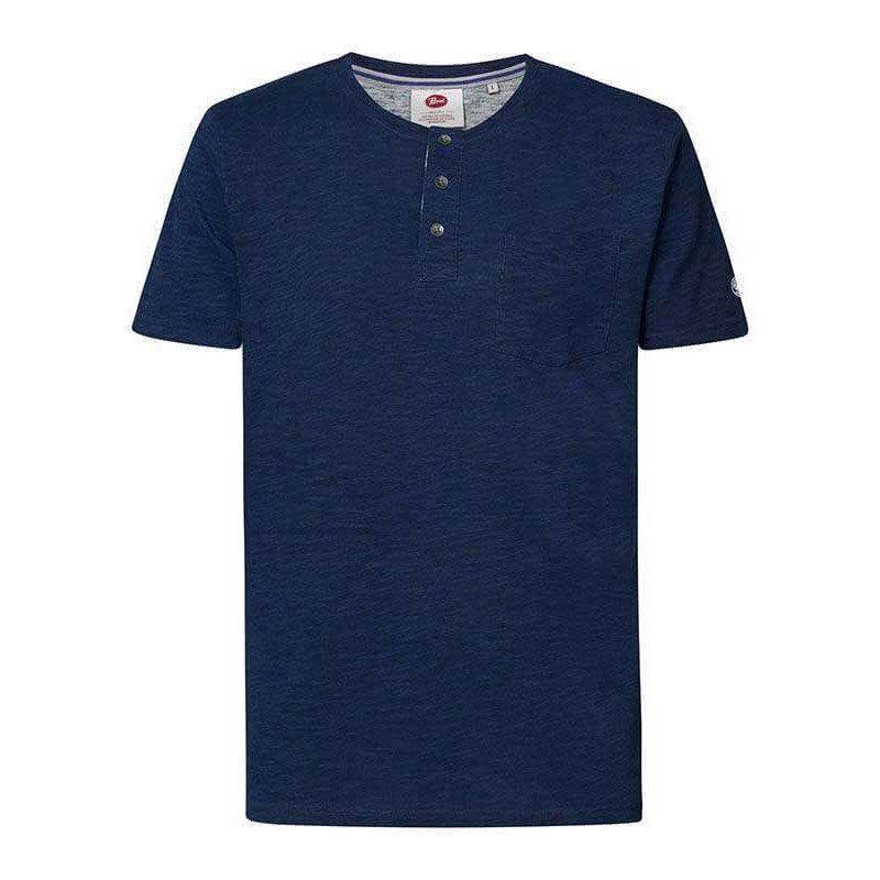 Men's button down T-shirt Petrol Industries (M-1020-TSR620-5082-PETROL-BLUE)