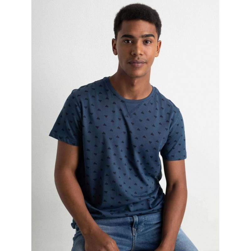 Men's fullprint T-shirt with a round neckline Petrol Industries (M-1020-TSR655-5082-PETROL-BLUE)