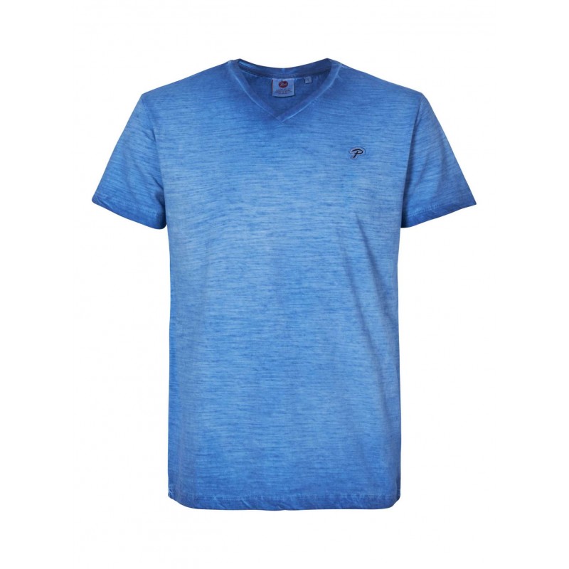 Men's T-shirt with a V-neck Petrol Industries (M-1020-TSV605-5093-IMPERIAL-BLUE)