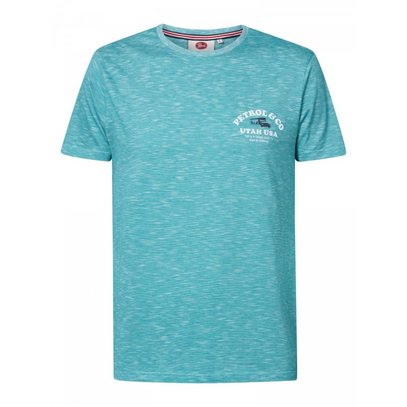 Men's  T-shirt with a round neckline Petrol Industries (M-2020-TSR611-6147-CORAL-GREEN)