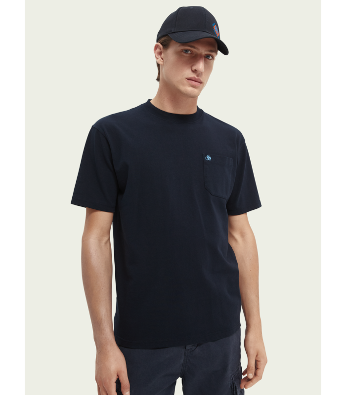 Men's T-shirt with a round neckline Scotch & Soda (164609-0002-NIGHT-BLUE)