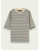 Scotch & Soda women's striped T-shirt with a round neckline (164689-0598-COMBO-S-BEIGE)