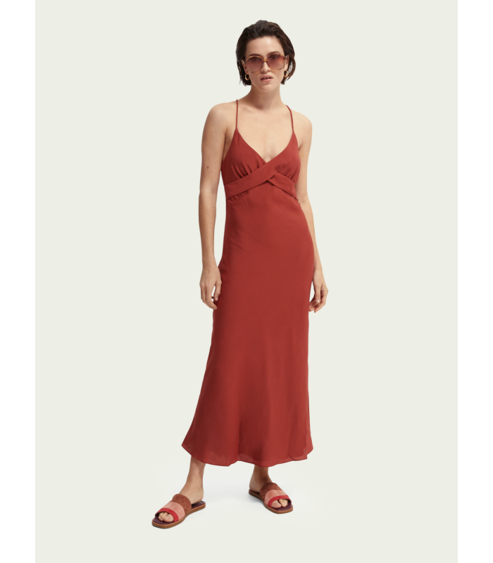 Φόρεμα midi με τιράντες Scotch & Soda (164757-4606-RED-CLAY)