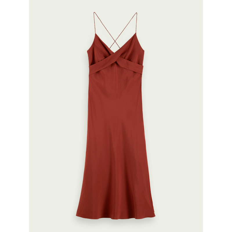 Women's cross-strap slip dress Scotch & Soda (164757-4606-RED-CLAY)