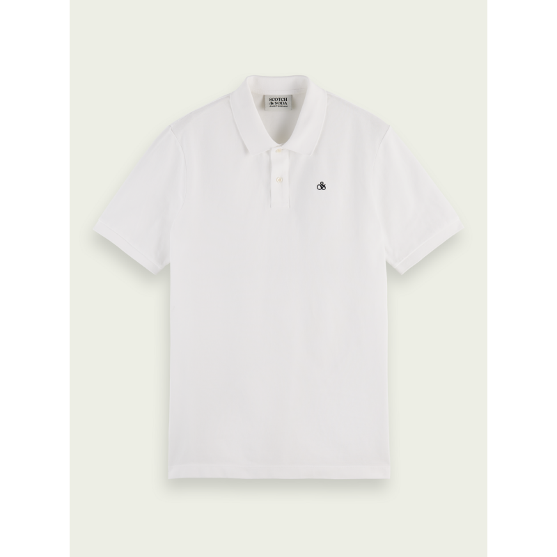 Men's organic cotton polo T-shirt Scotch & Soda (165320-0006-WHITE)