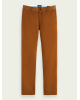 Παντελόνι chinos ανδρικό με φερμουάρ σε regular slim γραμμή Scotch & Soda (165614-0119-WALNUT)