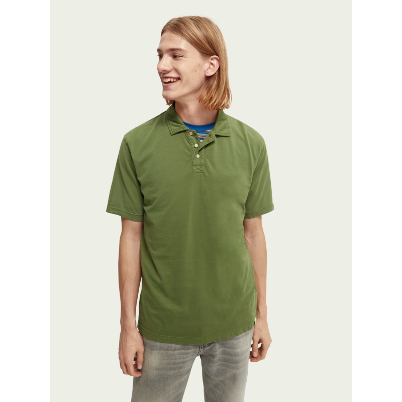 Men's organic dyed polo T-shirt Scotch & Soda (166079-0115-ARMY)