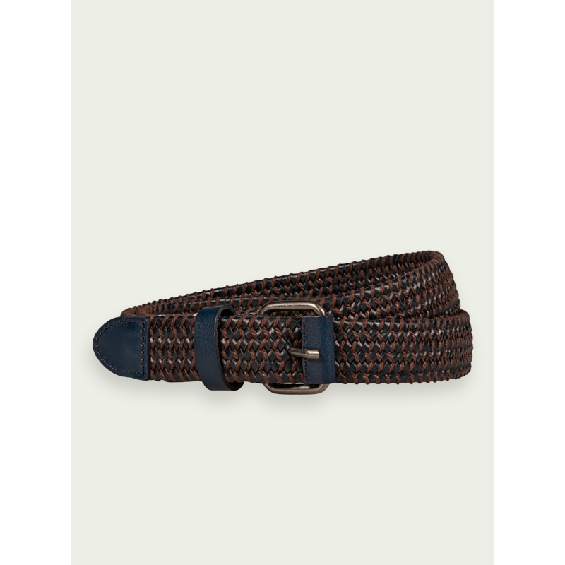 Men's braided leather belt Scotch & Soda (166757-0004-NAVY)