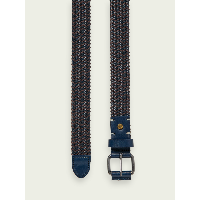 Men's braided leather belt Scotch & Soda (166757-0004-NAVY)