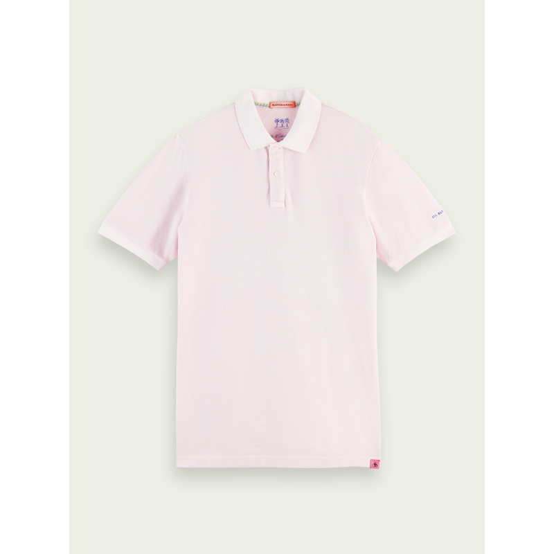Men's organic cotton polo T-shirt Scotch & Soda (168396-4785-ICON-PINK)