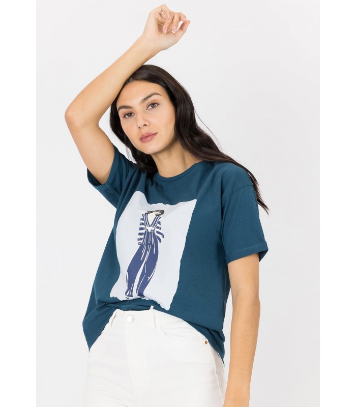 Tiffosi women's T-shirt with round neckline (10043933-BRANDLY-792-BLUE)