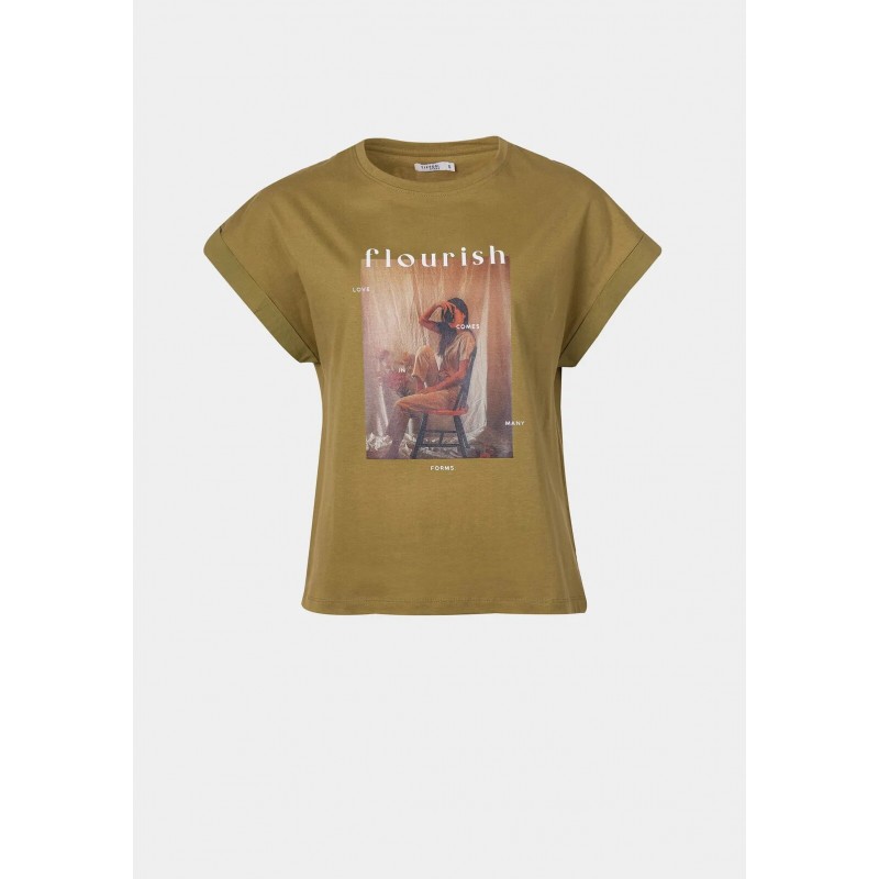 Tiffosi women's T-shirt with round neckline (10043966-SANTANDER-838-OLIVE)