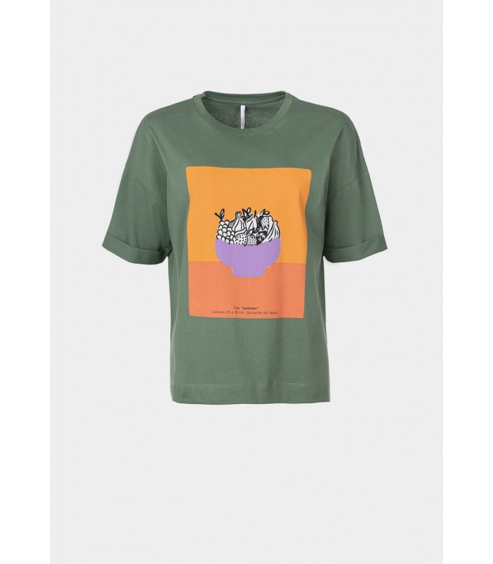 Tiffosi women's T-shirt with round neckline (10044135-MELAO-873-PALE-GREEN)