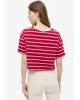 Tiffosi women's crop T-shirt with round neckline (10044178-CADILLAC-513-RED)