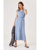 Women's long wrap dress Garcia Jeans (C30083-2613-BLUE-GRAY)