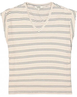 Garcia Jeans women's striped T-shirt with a V neck (D30204-53-OFF-WHITE)