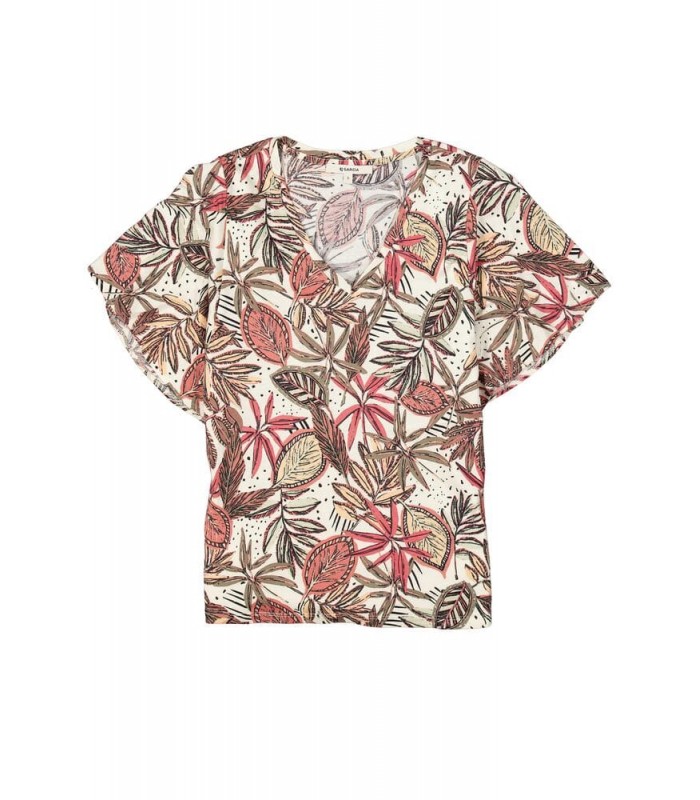 T-shirt γυναικείο floral με λαιμόκοψη V Garcia Jeans (D30211-2827-ROUGE-RED)