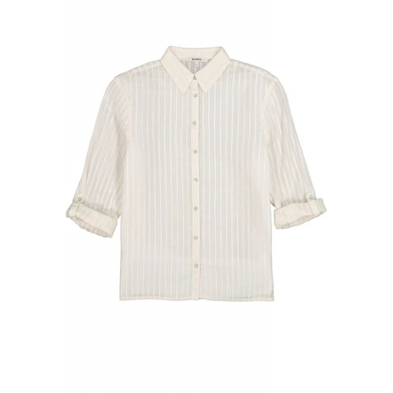 Women's short-sleeved striped shirt Garcia Jeans (D30230-53-OFF-WHITE)