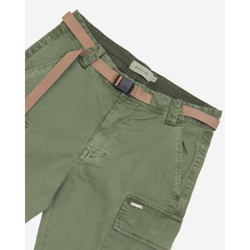 Men's cargo shorts Gianni Lupo (GL005BD-MILITARY-GREEN)