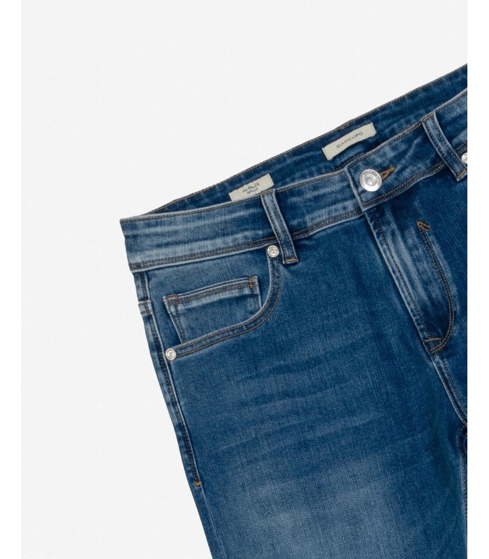 Παντελόνι ανδρικό με φερμουάρ σε regular slim γραμμή Gianni Lupo (GL6082Q-BLUE)