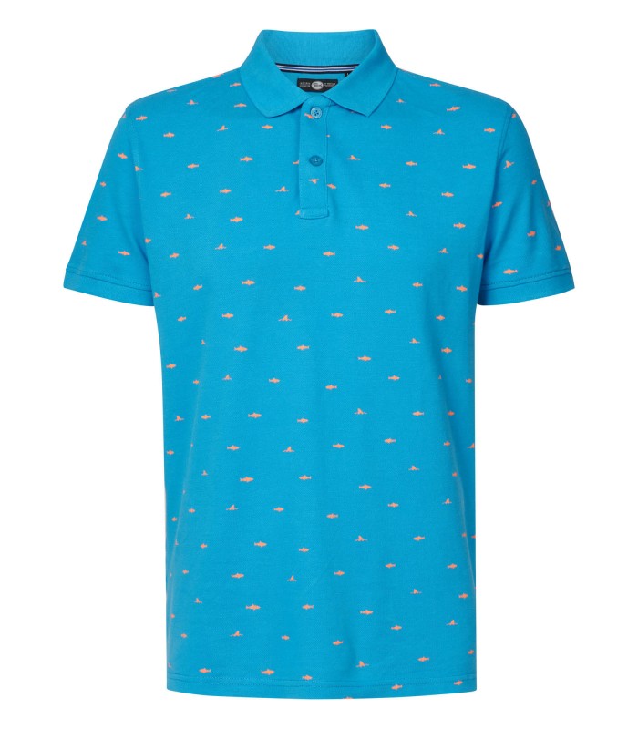 Πόλο T-shirt ανδρικό με δύο κουμπάκια και μικροσχέδιο Petrol Industries (M-1030-POL939-5171-MALIBU-BLUE)