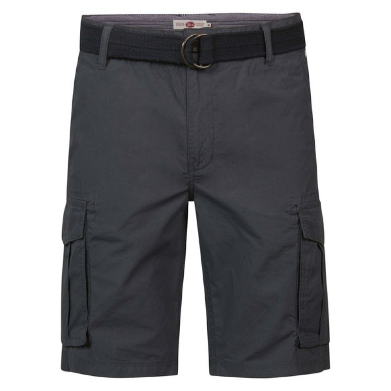 Petrol Industries men's cargo shorts with zipper and belt (M-1030-SHO500-9073-RAVEN-GREY)