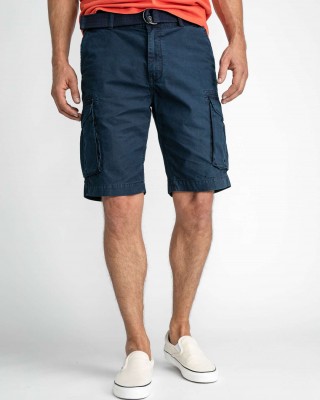 Petrol Industries men's cargo shorts with zipper and belt (M-1030-SHO539-5152-MIDNIGHT-NAVY)