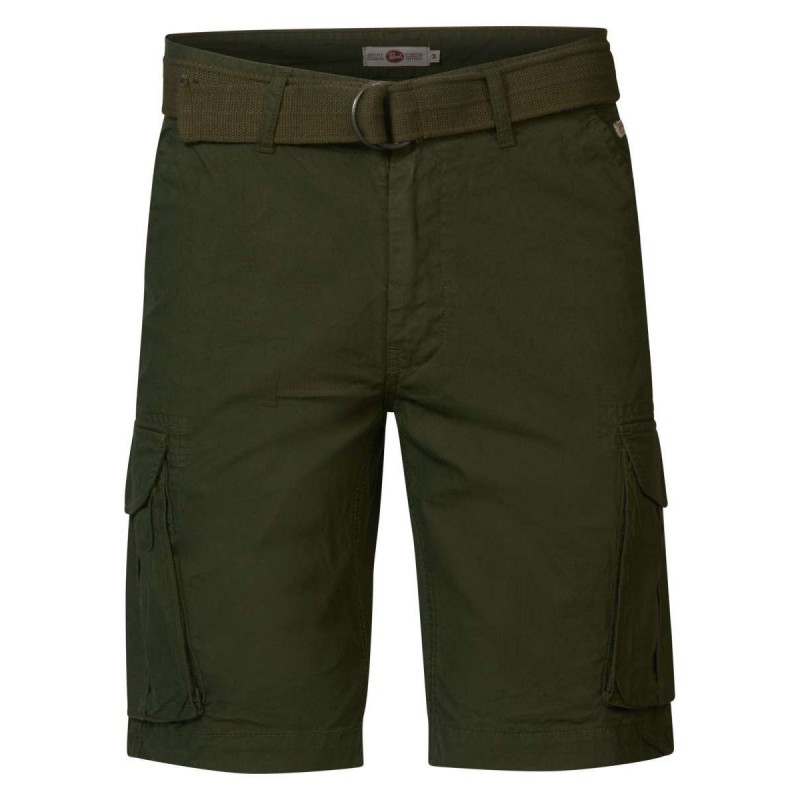 Petrol Industries men's cargo shorts with zipper and belt (M-1030-SHO539-6093-DARK-ARMY)