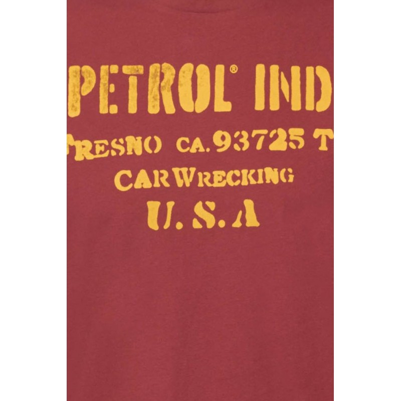 Men's T-shirt with a round neckline Petrol Industries (M-1030-TSR600-3049-MAROON-RED)