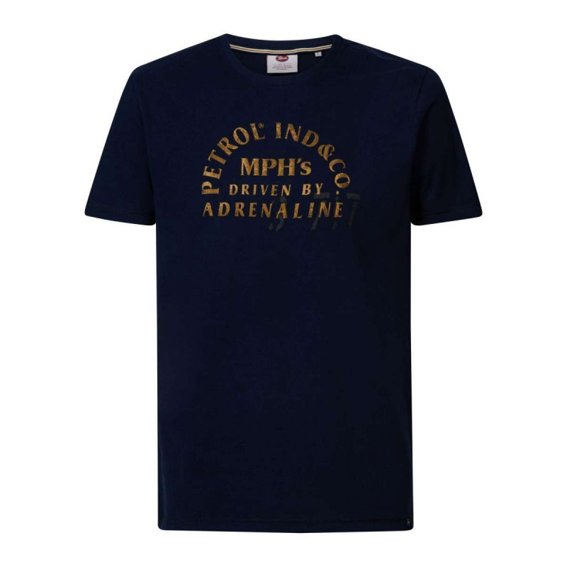 Men's T-shirt with a round neckline Petrol Industries (M-1030-TSR603-5152-MIDNIGHT-NAVY)