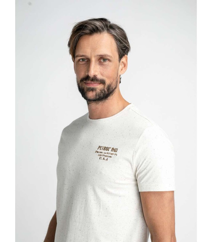 Men's T-shirt with a round neckline Petrol Industries (M-1030-TSR622-0006-CHALK-WHITE)