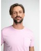 Men's pocket T-shirt with a round neckline Petrol Industries (M-1030-TSR639-3156-DUSTY-PINK)