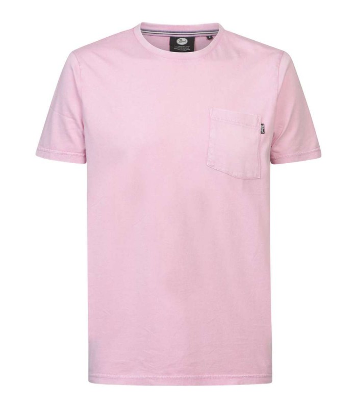 Men's pocket T-shirt with a round neckline Petrol Industries (M-1030-TSR639-3156-DUSTY-PINK)