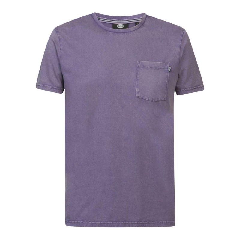Men's pocket T-shirt with a round neckline Petrol Industries (M-1030-TSR639-4107-DUSTY-GRAPE-MAUVE)