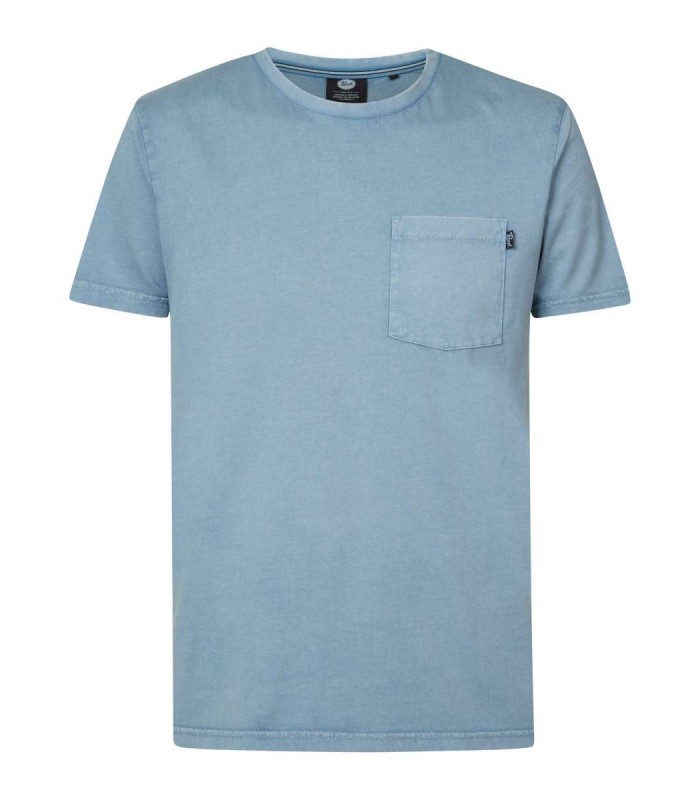 Men's pocket T-shirt with a round neckline Petrol Industries (M-1030-TSR639-5170-DUSTY-BLUE)