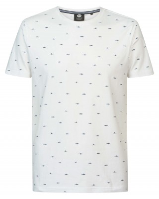 Men's T-shirt with a round neckline Petrol Industries (M-1030-TSR657-0000-BRIGHT-WHITE)
