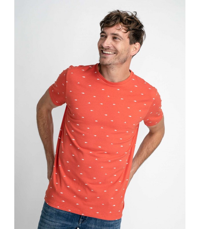Men's T-shirt with a round neckline Petrol Industries (M-1030-TSR657-2032-CHILI-ORANGE)