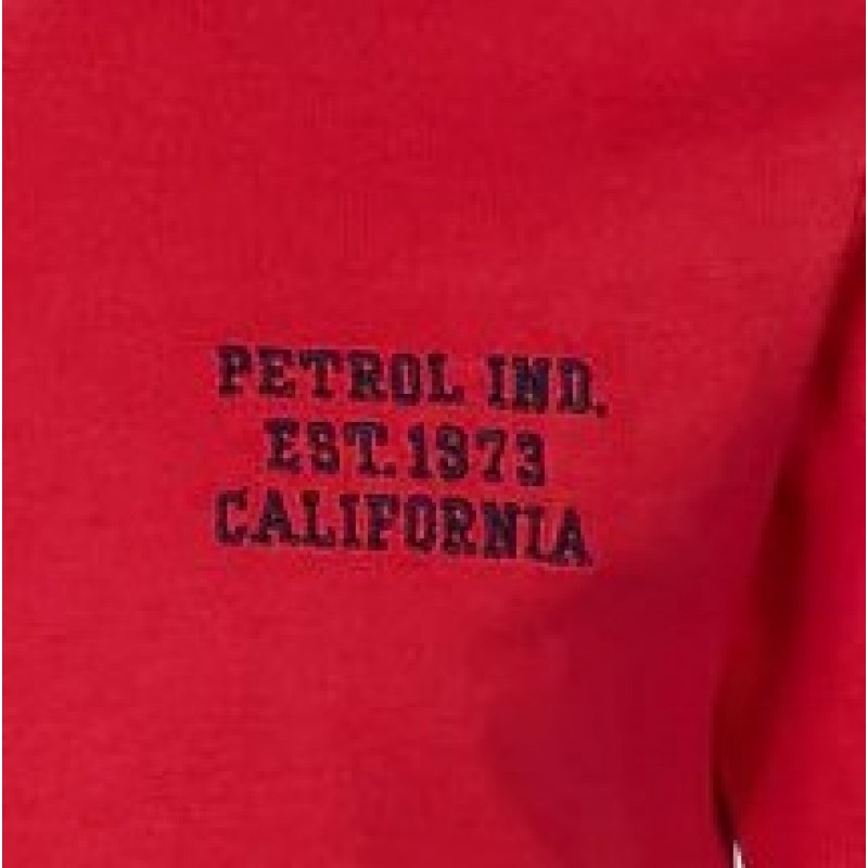 Men's T-shirt with a V-neck Petrol Industries (M-1030-TSV627-3157-IMPERIAL-RED)