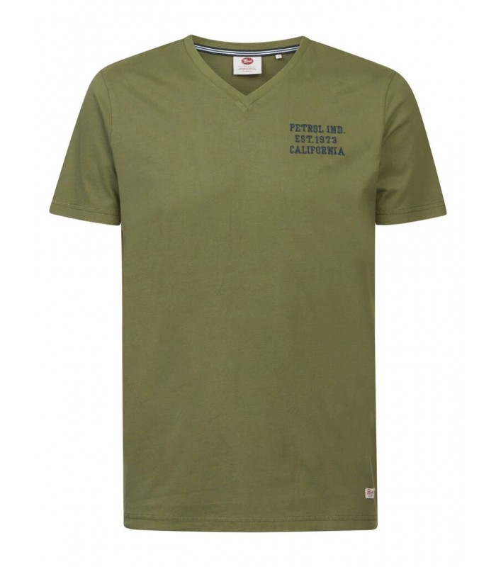 Men's T-shirt with a V-neck Petrol Industries (M-1030-TSV627-6134-DUSTY-ARMY)
