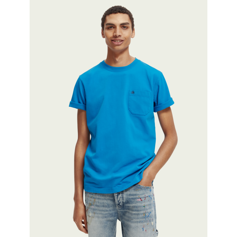 Men's T-shirt with a round neckline Scotch & Soda (169867-5374-IRIS-BLUE)