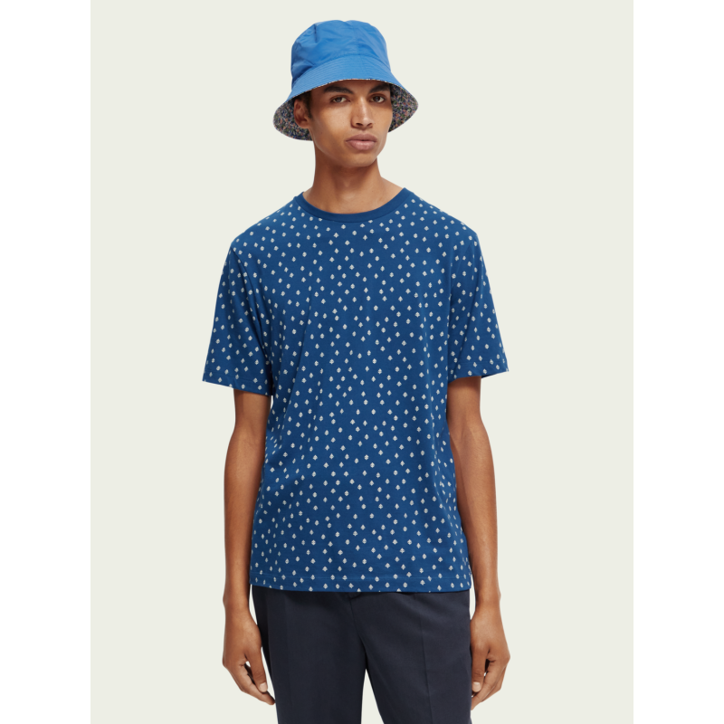 Men's T-shirt with a round neckline Scotch & Soda (169874-0222-COMBO-F-BLUE)