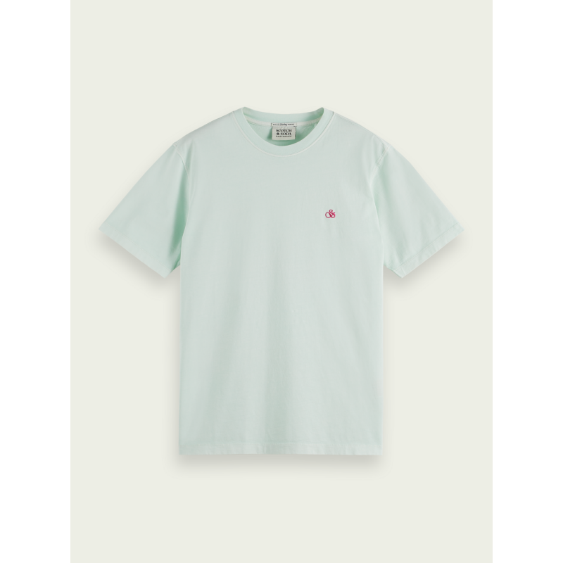 Men's garment-dyed T-shirt with a round neckline Scotch & Soda (171685-0108-MINT-GREEN)