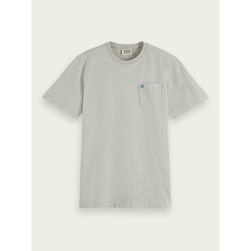 Men's pocketed T-shirt with a round neckline Scotch & Soda (171688-0606-GREY-MELANGE)