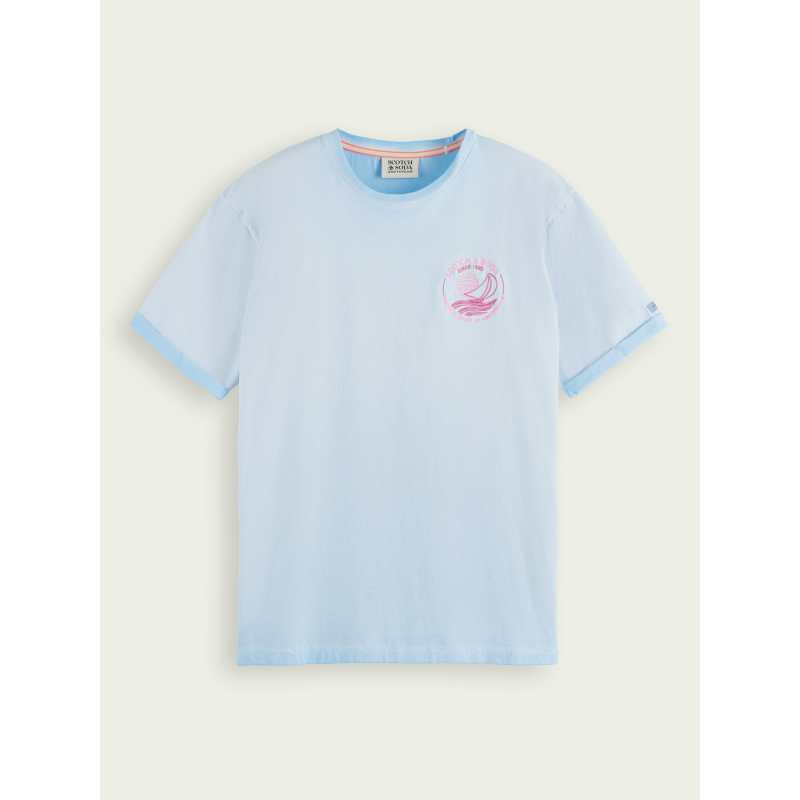 Men's T-shirt with a round neckline Scotch & Soda (171703-5609-SEA-BLUE)