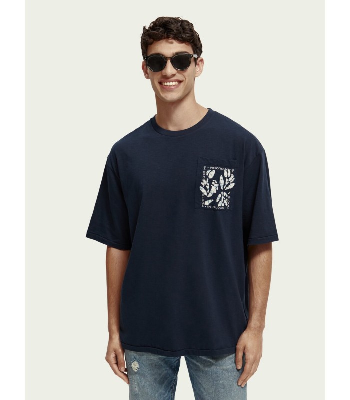 T-shirt ανδρικό με στρογγυλή λαιμόκοψη & τσεπάκι Scotch & Soda (171984-0002-NIGHT-BLUE)
