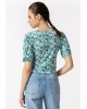 Tiffosi women's floral T-shirt with a V neckline (10048835-CANELA-879-GREEN)
